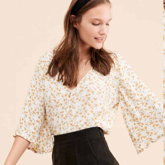 Ditsy Print Crinkle Blouse - Picture 1 of 2